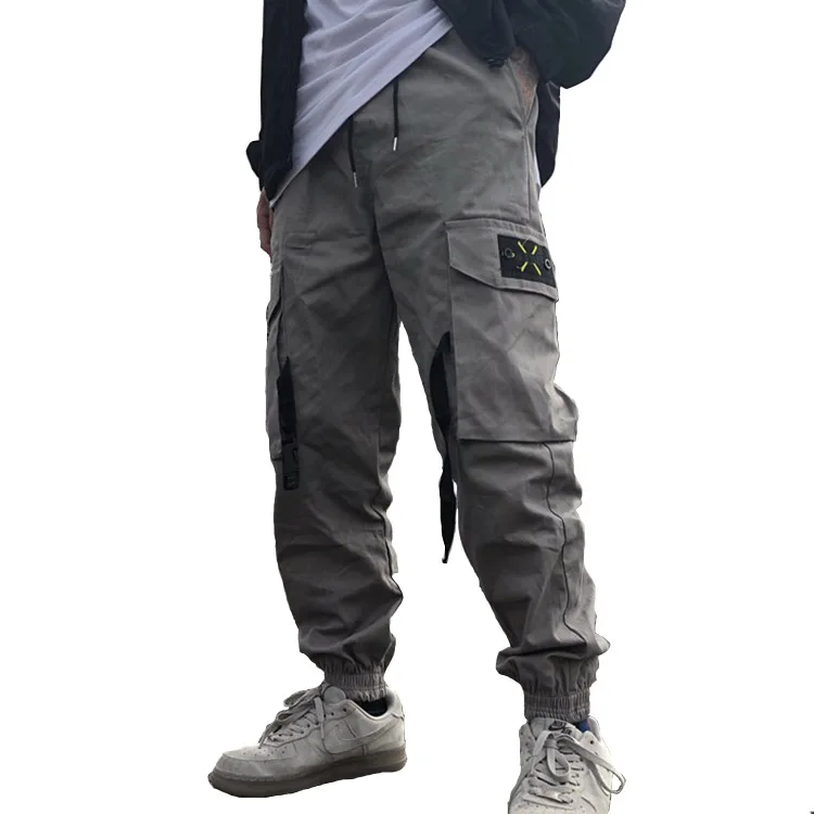 

Wholesale High Quality Ribbons Cargo Pants For Mens, Black/gray/khaki