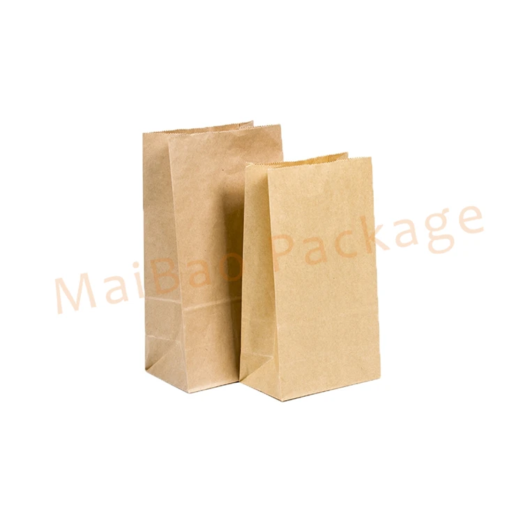 Blank Plain Simple Grocery Food Packaging Small Block Bottom Brown