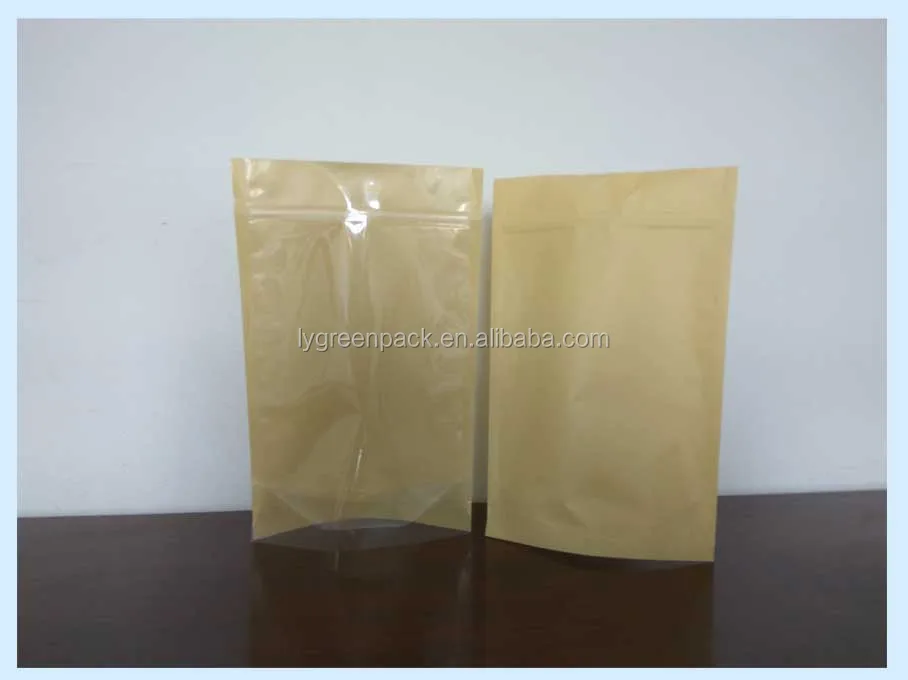 Download One Side Brown Kraft Paper Zipper Bag One Side Clear Resealable Stand Up Zipper Bag Doypack Pouch With Ziplock Packaging Buy Resealable Stand Up Zipper Bag One Side Kraft Paper And The Other Side Clear