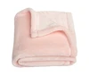 Solid color Polyester fleece Twin Size Throw Embroidery blanket