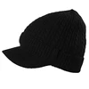 Mens Wool Knit Visor Beanie Winter Hat And Scarf Sets Fleece Mask Neck Warmer 37 Wool And 63 Polyester Knit Beanie Visor