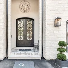 Elegant modern metal front door wrought iron pivot entry doors