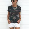 2018 Summer Short Sleeve T-Shirt Girls Casual Tops Tees Slim O-neck Female Cotton Tops Women Camouflage T Shirt