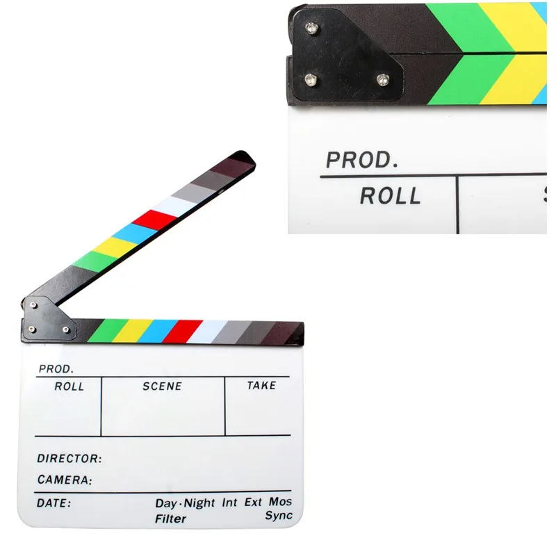 Acrylic Clapboard Dry Erase Director Film Movie Clapper Board 3