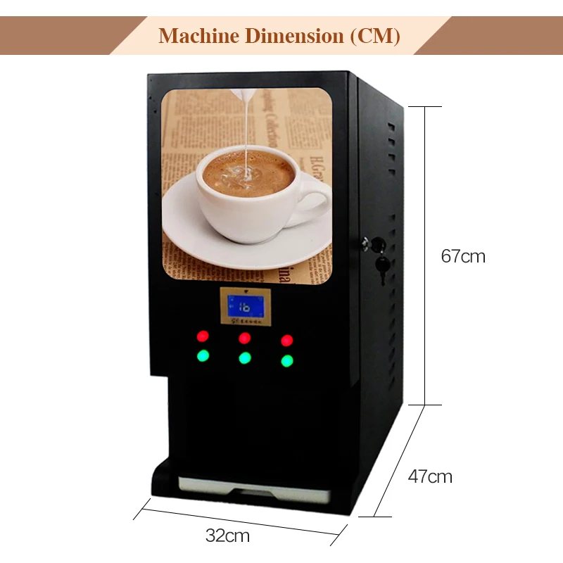 Semi-auto Instant Coffee Machine 3 Hot And 3 Cold Coffee Vending Machine factory