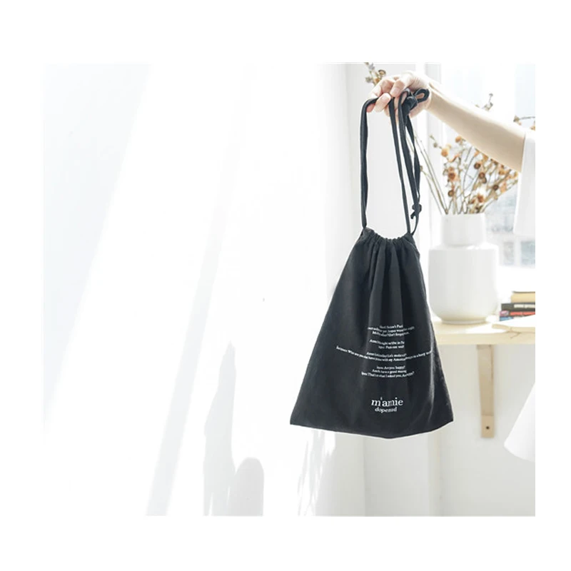 

wholesale soft fashion cotton linen drawstring bag for shoe and makeup, Natrual color