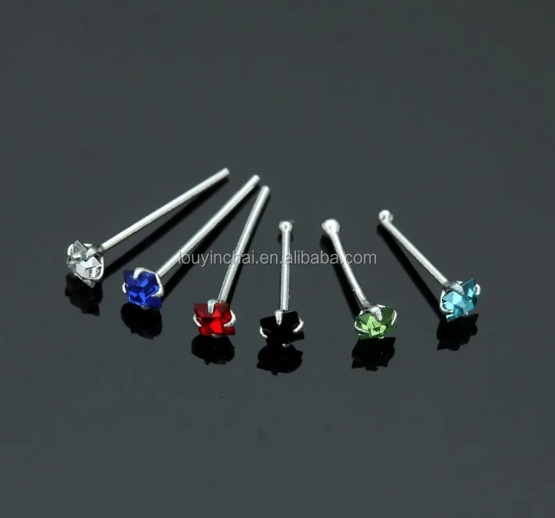 

925 sterling silver diamond nose bone