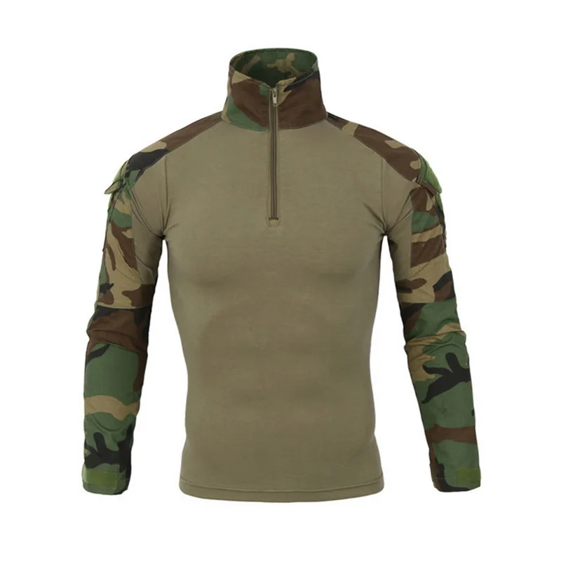 

Hot Sale Military Camouflage Patchwork Long Sleeve Polo Shirt Turtleneck Polo Autumn Shirt Fashion Male Tops Streetwear