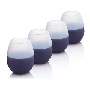 reusable collapsible foldable silicone wine coffee cup set of 4
