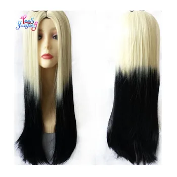 Straight Black Blonde Ombre Color Women Wig View Ombre Color