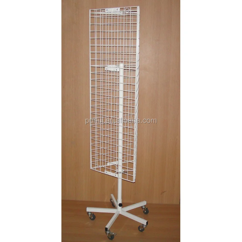 Universal Metal Rack Fixture 3 Sides Floor Iron Steel Grid Wire Screen
