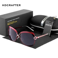 

HDCRAFTER 2018 New Vintage Big Frame Polarized Sunglasses for Women