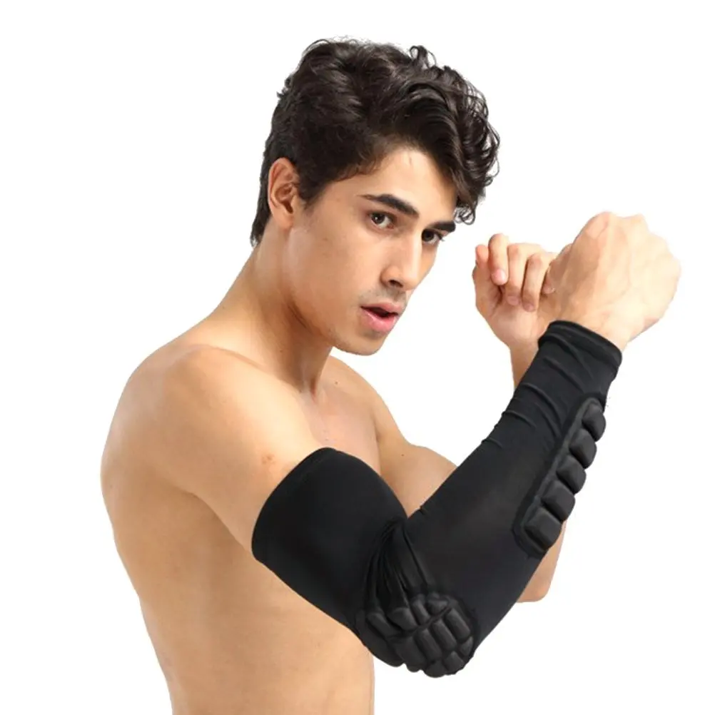 Black OULII 1 Pair Casual Breathable Stretchy Sports Arm Cover Sleeve Elbow Protector Elastic Elbow Brace for Sun Protection