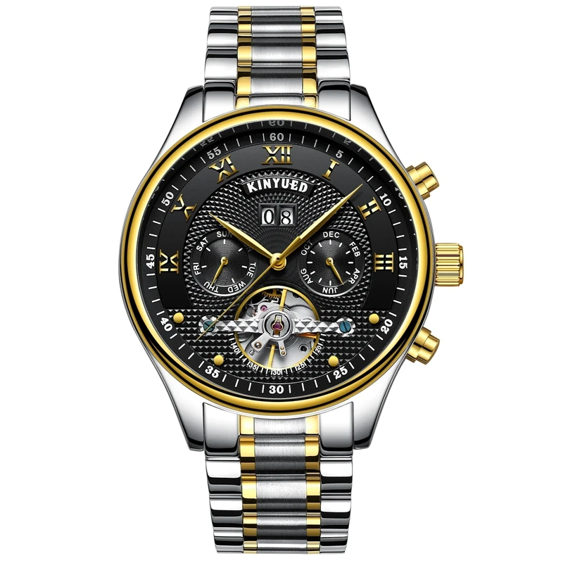 

KINYUED Men's Self-Wind Tourbillon Mechanical Watches Water Resistant Automatic Skeleton Watch Men Relojes Hombre 2019Dropship
