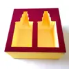 Color flocked foam packaging insert for gift box display