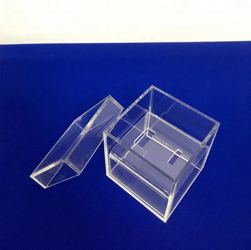 

Clear Glass Look Acrylic Wedding Rings Box Geometric Minimalist Rustic Holder