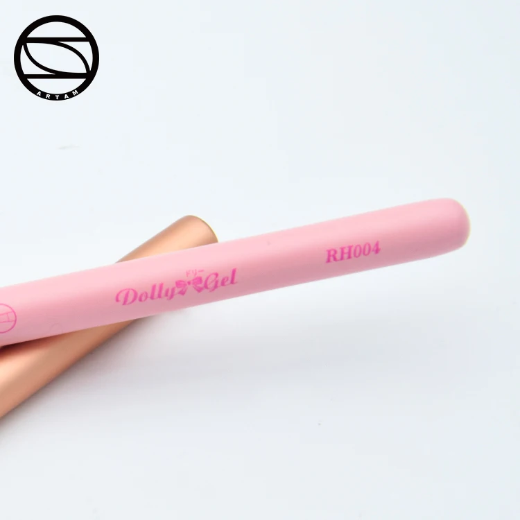 High quality Dolly Gel oval medium nail brush with pink wood handle nail art polish gel drawing nail  brush