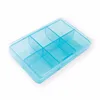 six compartments rectangle accessories collecting storage plastic pill box
