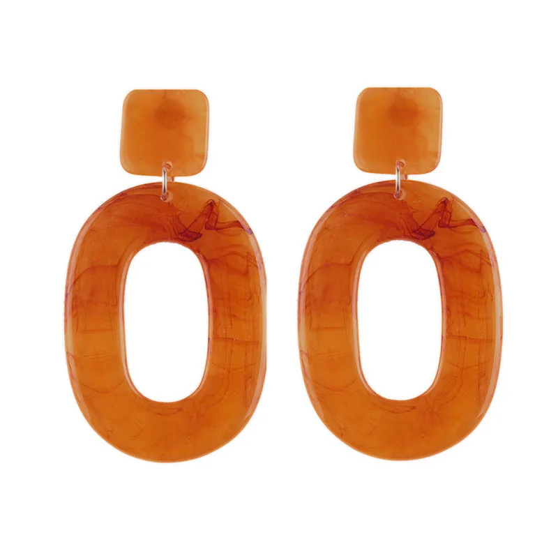 

Square color granite oval acrylic earrings 2018, N/a