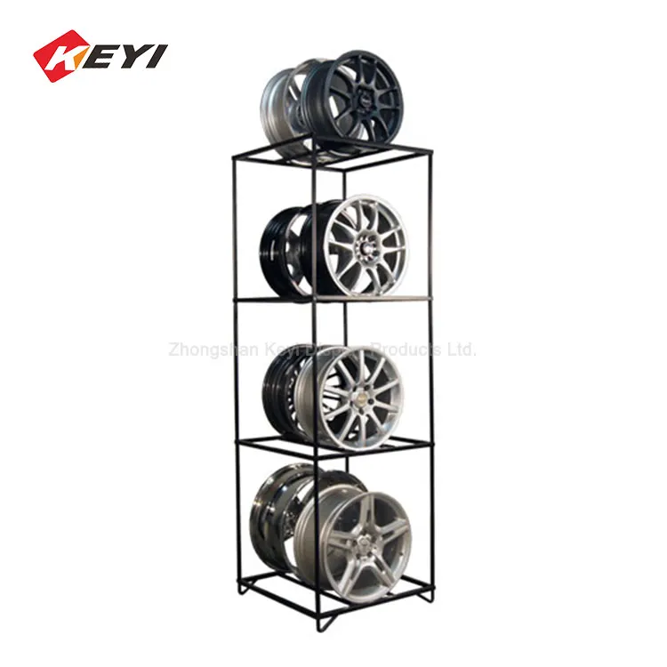 Specialty Customized Four Sides Metal Stable Wheel Rim Display Rack