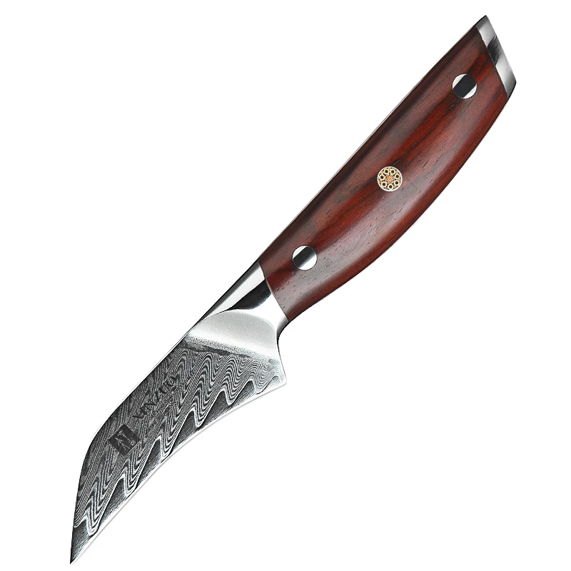

3 Inch Rosewood Handle 67 Layers Damascus Steel Carbon Steel Kitchen Fruit Vegetable Paring Knife