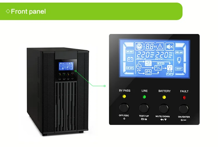 Lcd Display Online Ups 6kva 10kva With External Batteries For Office