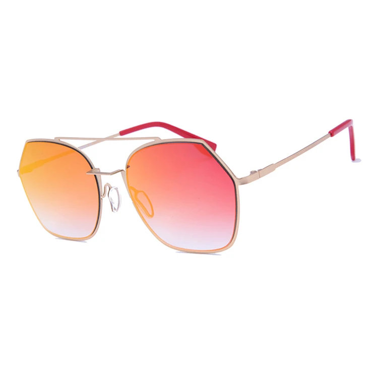 

Fashion Mirror Lens Sun Glasses Women Wholesale Metal Sunglasses UV400