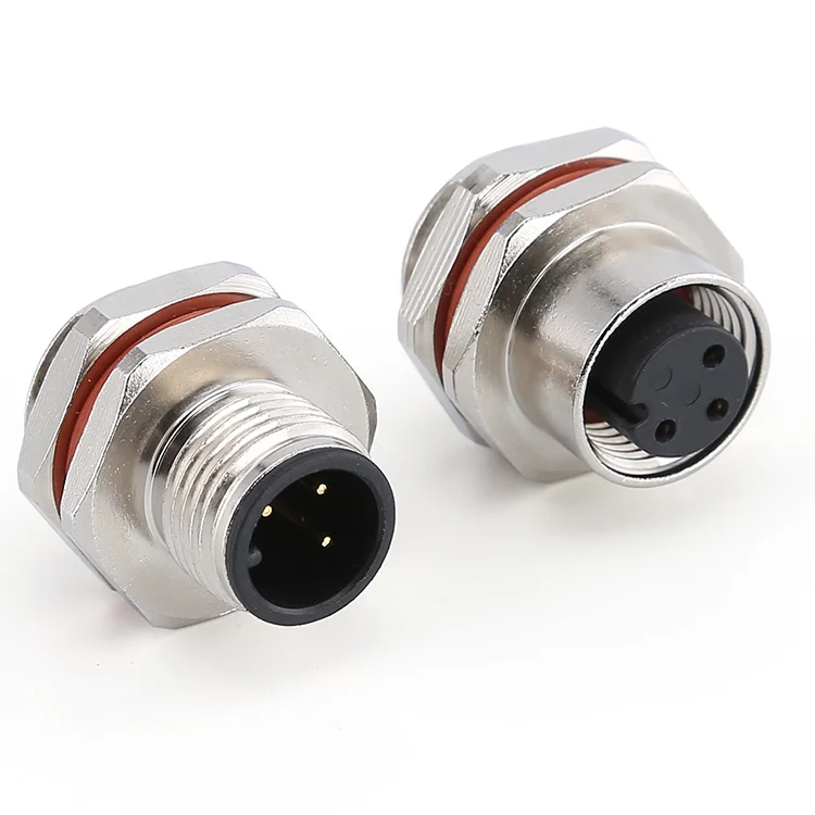 M12 Male Female 2 To 12pin Waterproof Bulkhead Connector - Buy High ...