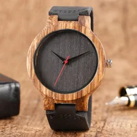 

Wood Watches Men's Nature Wooden Bamboo Quartz Wrist Watch Genuine Leather Men Watches