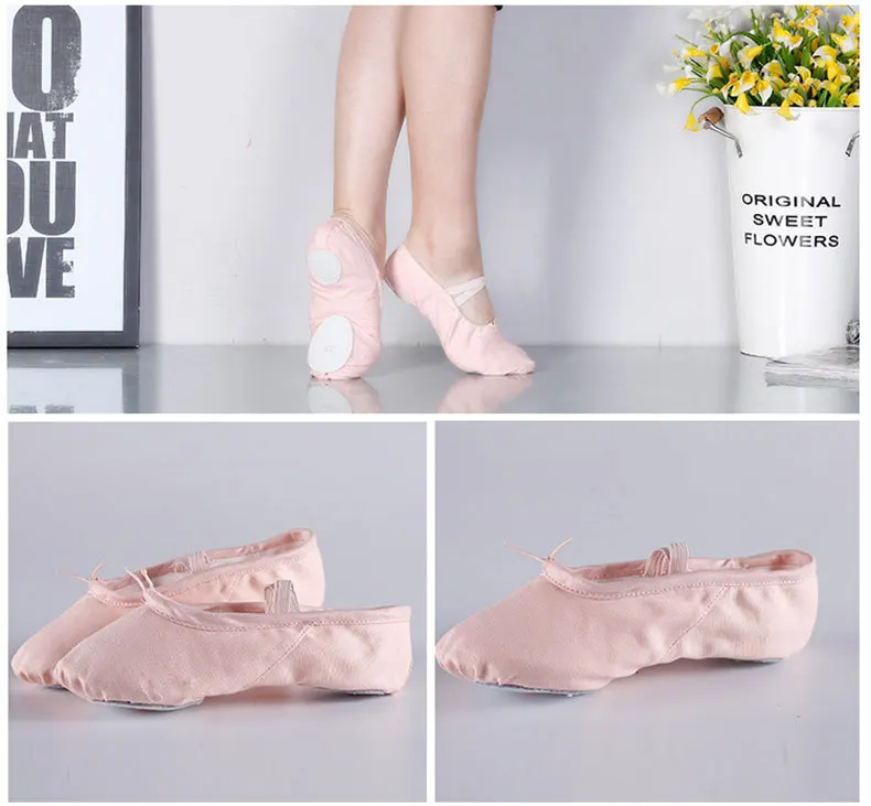 Children's Dance Shoes Boutique Soft Bottom Ballet Practice  Ballet Pointe Canvas Soft Shoes