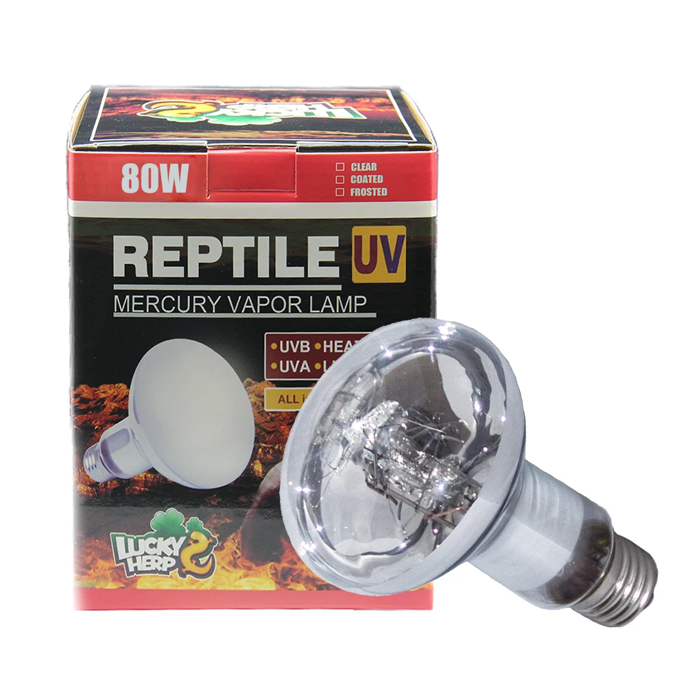 

R80 80W self-ballasted reptile uvb uva light and heat mercury vapor bulb lamp for turtles and pets, White