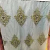Most popular embroidery lace fabric textile of 100% Polyester with beads for dress