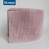 Free Sample 24 Rows 4mm 10 Yards Per Roll Good Feedback Red Base Plastic Rhinestone Mesh Trimming