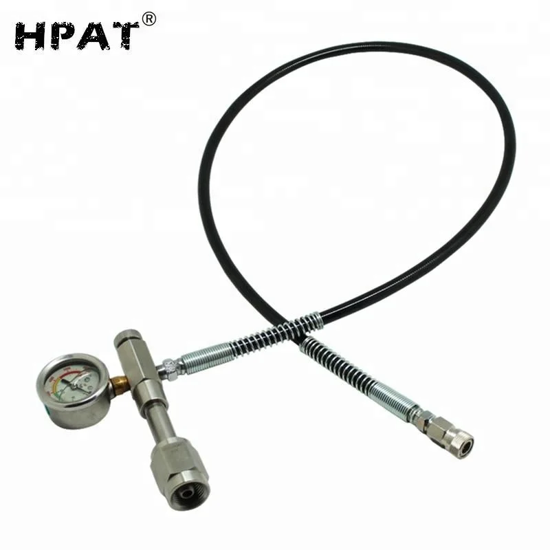 

CGA347 Female Thread HPA Filling Station with 36 24'' 6000psi HP Hose and Spring Surround for Gas Tank Cylinder, Black