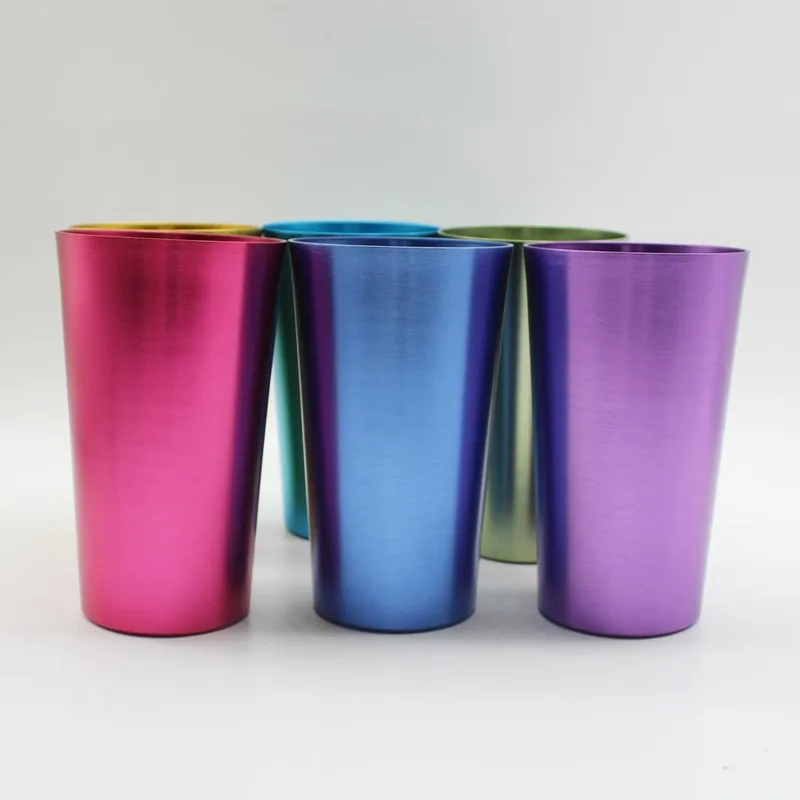 Multi Colored Aluminum Tumblers Set Of 6 Metal Drinking Cups,12oz ...