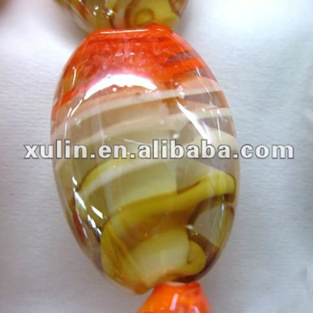 flat oval glass beads