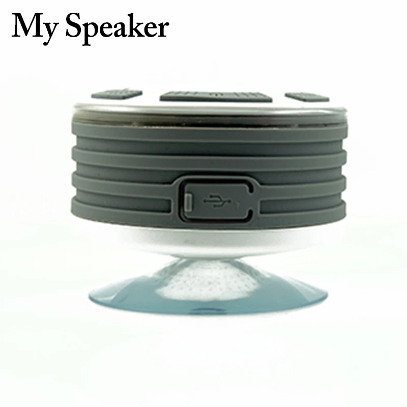 

Amazon hot selling IPX7 waterproof portable led speaker with FM radio, Black/white with dark blue;light blue;orange;grey