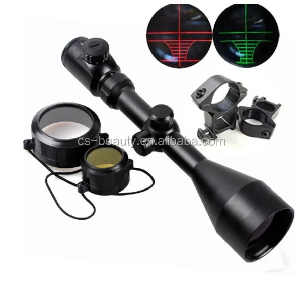 

Tactical 3-9x56EG Red and Green Illuminated Optics Sniper Airsoft Telescope Hunting Rifle Scope + Rail Mounts for Air Gun Weapon