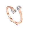 Top Quality Classical 18K Gold Plated CZ Diamond Engagement Wedding Rings For Women R007 R008 R286