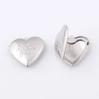 

I Love You Words 29x29mm Stainless Steel keepsafe Heart Shaped Box Open Photo Locket Pendant for Necklace Wholesales