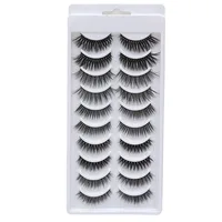 

007mm silk fiber false eyelash faux mink 10pairs private label packaging 3D silk eyelash extension silk lashes sunny hair