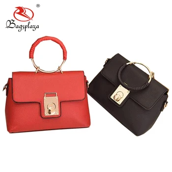 red and black purse