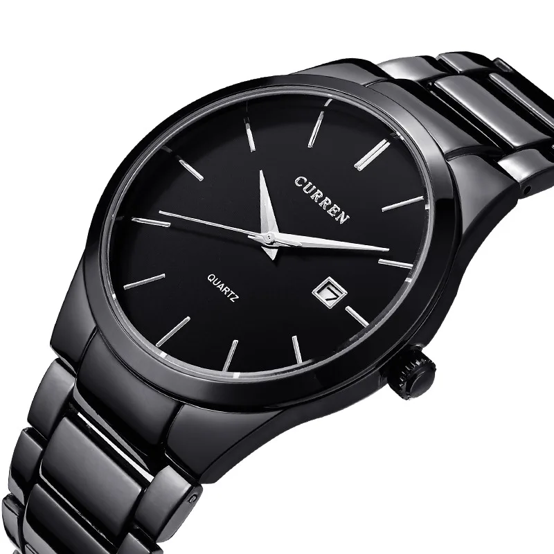 

Popular CURREN 8106 New Luxury Classic Watches Men Waterproof Full Steel Quartz Watch Man Black Western Gentlemen Wrist Watch