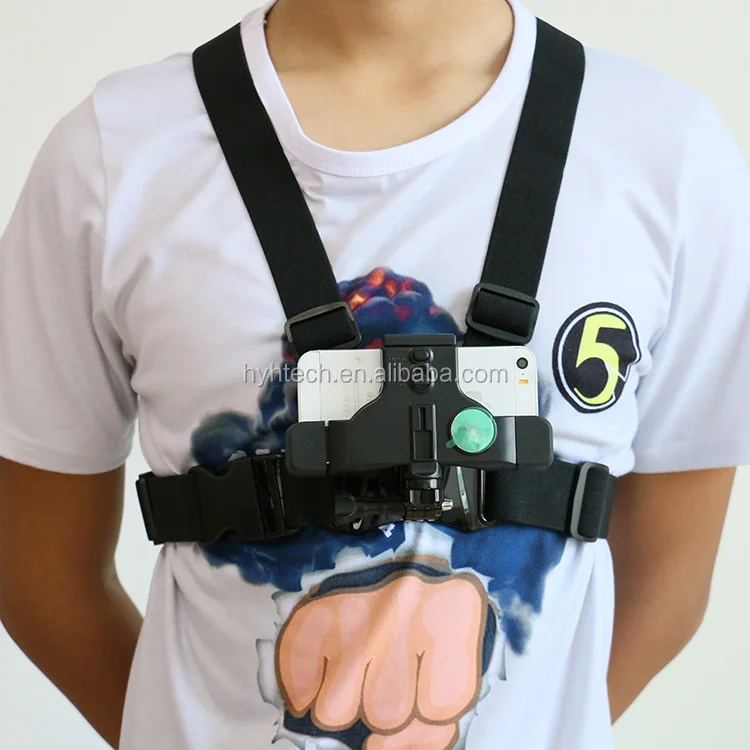 

Ideally Designed Easy Installation Chest Mount Harness Mobile phone Holder, Black
