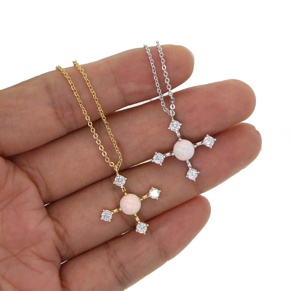 

2021 new trend fashion cross CZ necklace men and women necklace