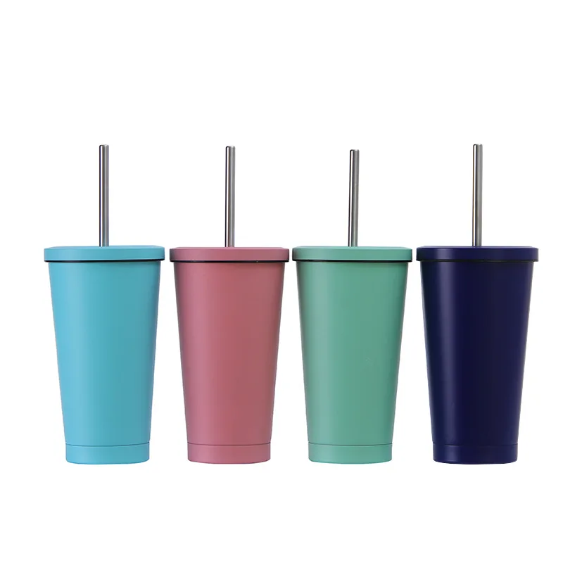 

Simple Modern 17 oz Classic Vacuum Insulated Stainless steel Straw Tumbler with Lids