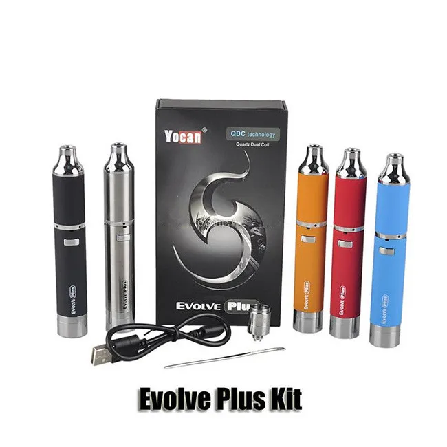 

Cheapest Vape mod 1100mah battery Yocan evolve plus wax oil vaporizer with QDC coils, Silver;black;red;blue;orange