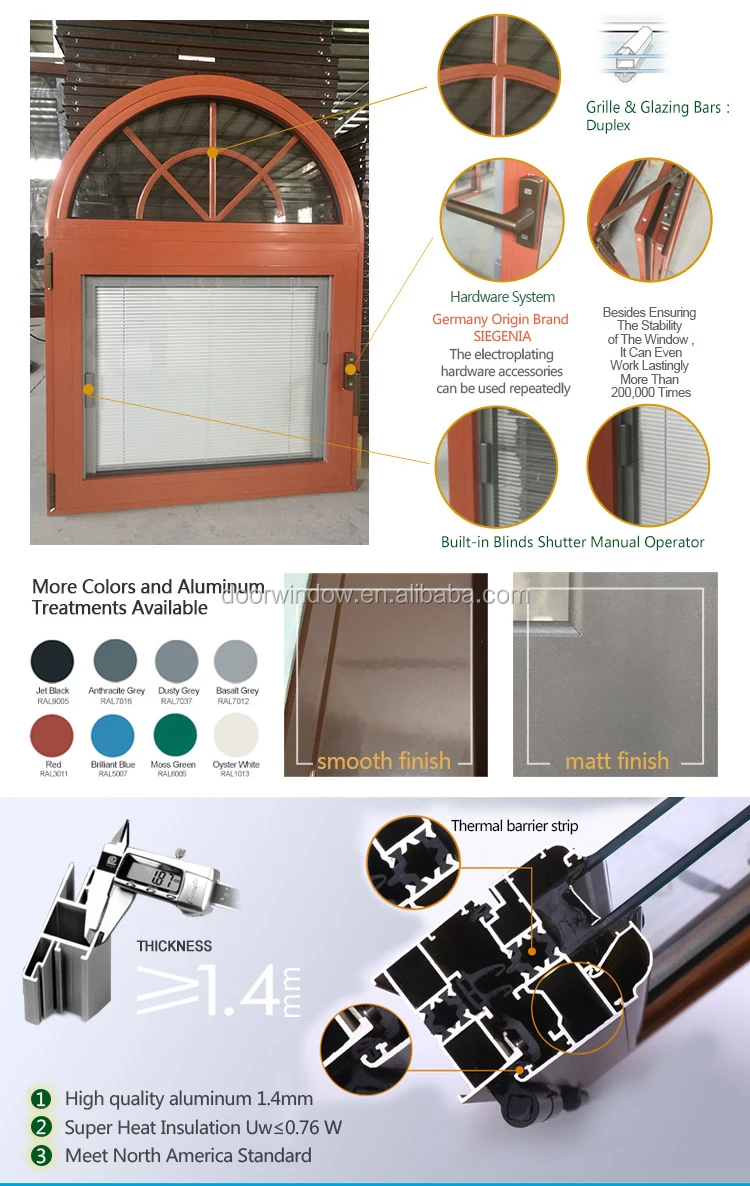 China wholesale market built-in blinds windows with aluminium frame