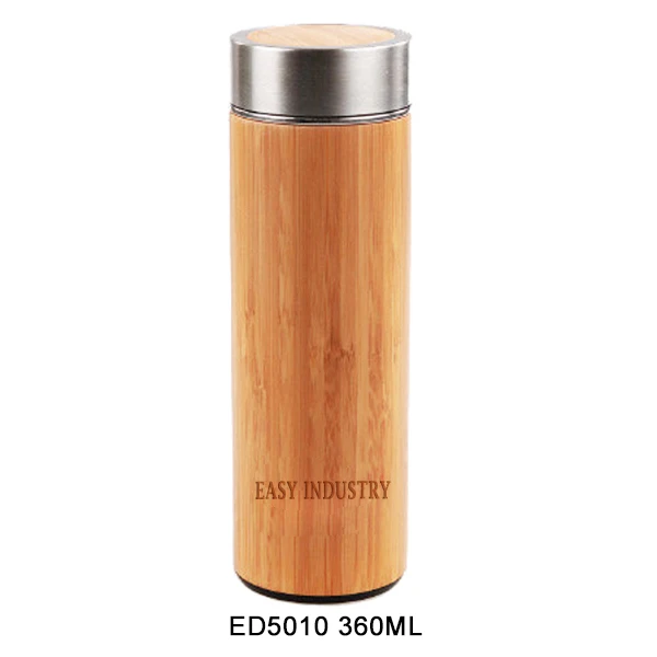 

ED5010 360ML/12OZ Eco-friendly bamboo tea bottle stainless steel bpa free water bottle, Natural bamboo color