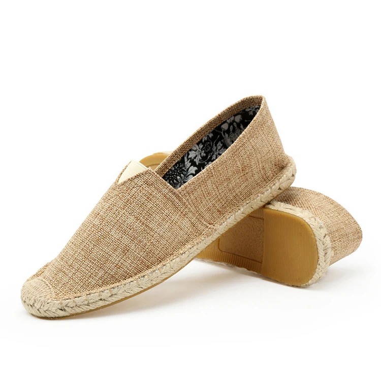 

China manufacturer wholesale linen jute fashion mens shoes canvas man casual shoe